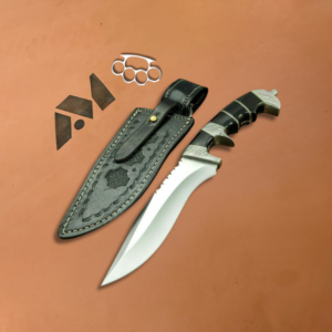 Custom Handmade D2 Steel Hunting Knife | Sheath W/Buffalo horn Handle