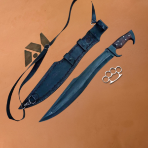 Hand-Crafted 5160 Spring Steel Machete – Rosewood Handle w/Leather Sheath