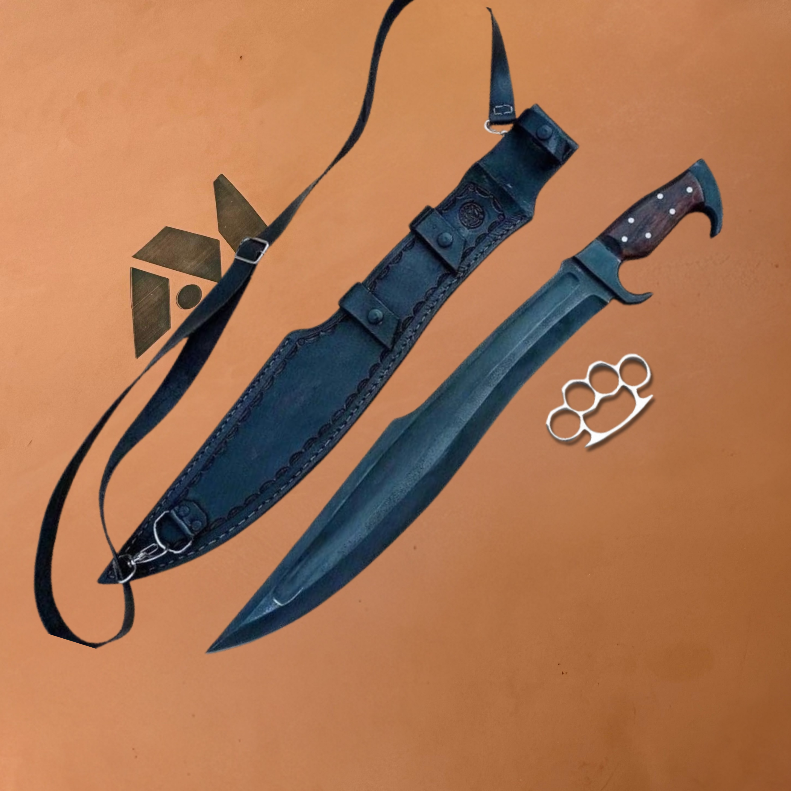 Hand-Crafted 5160 Spring Steel Machete – Rosewood Handle w/Leather Sheath