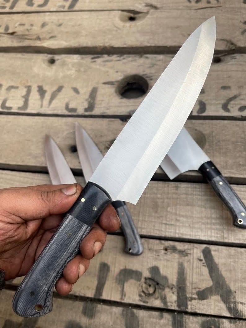 Handmade 4-Piece Chef Knife Set – Stainless Steel, Pakkawood Handles - Image 2