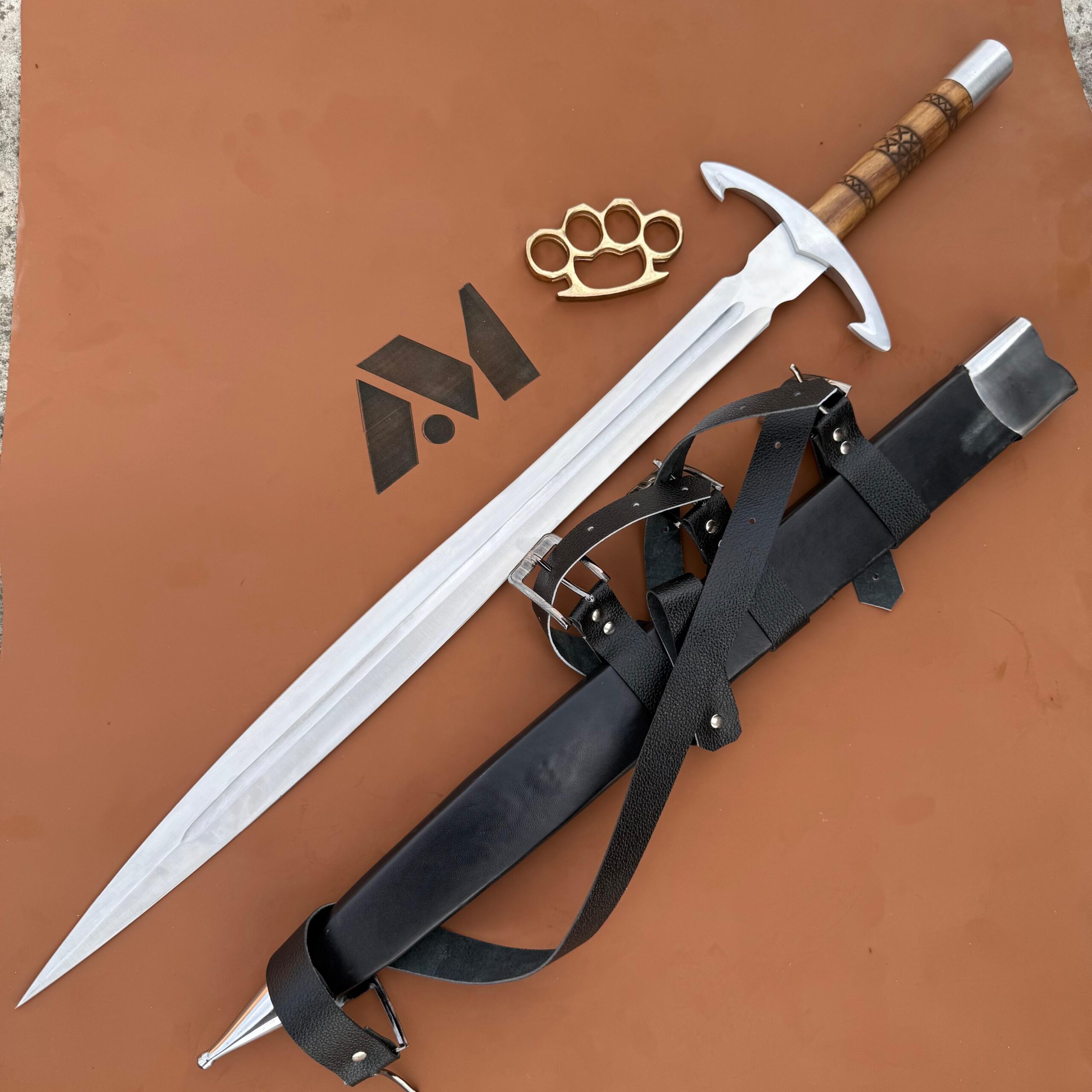 Hand-Forged Carbon Steel Sword | 36" Full Tang Rosewood Handle Blade