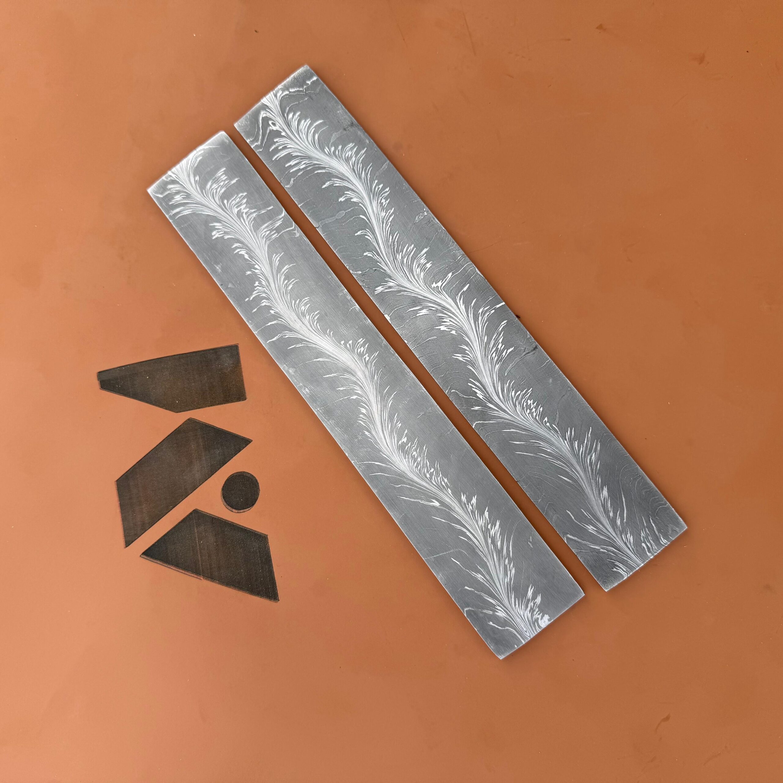 VG10 Core Damascus Steel Billet – Knife Making Blank, San-Mi Snake Patterns - Image 4