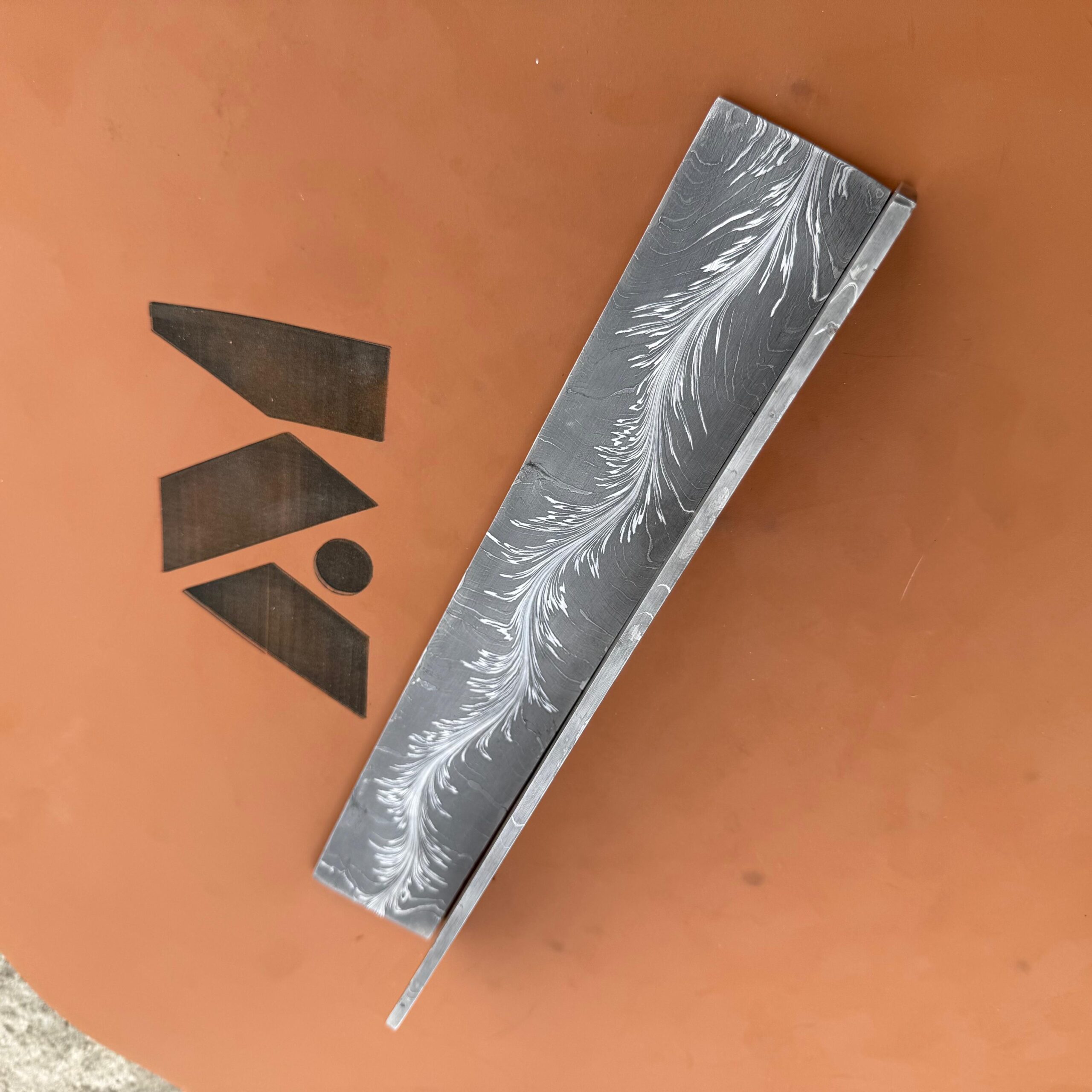 VG10 Core Damascus Steel Billet – Knife Making Blank, San-Mi Snake Patterns - Image 6