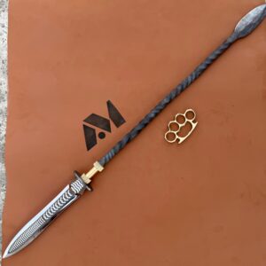 Hand-Forged Hunting & Fishing Spear with Leather Sheath