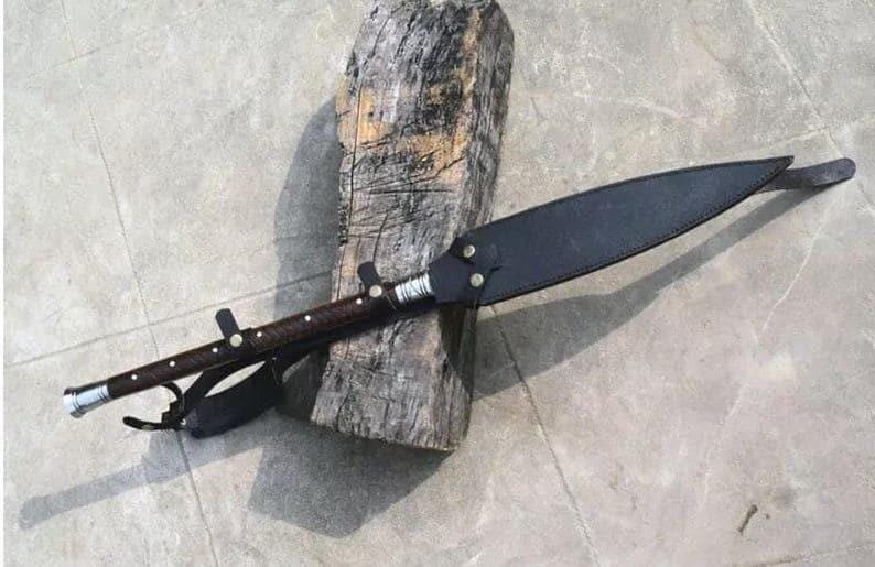 Hand-Forged Carbon Steel Hunting Spear, Viking Spear Rosewood Handle, Outdoor Gift for Him - Image 5