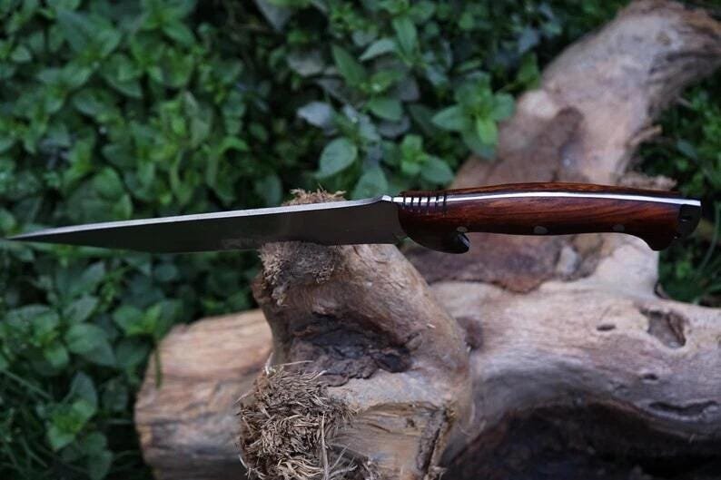 Hand-Forged Carbon Steel Machete: Rosewood Handle, Bushcraft Knife - Image 6