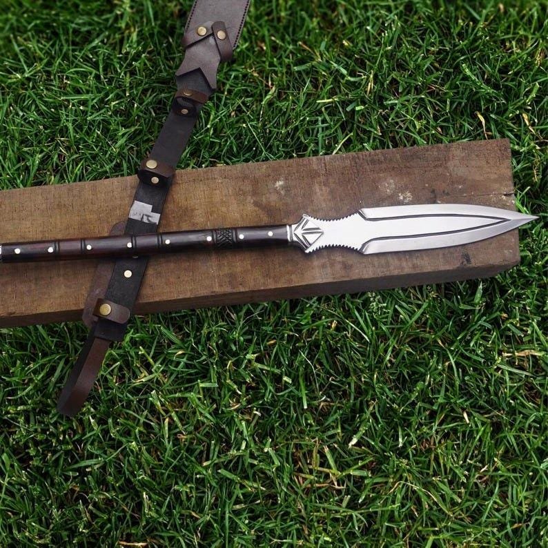 Hand Forged Viking Spear 35" Carbon Steel Decorative Collector Gift - Image 4