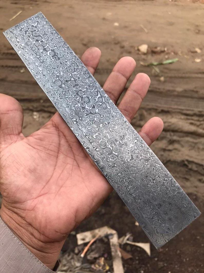 Hand-Forged Damascus Steel Billet Bar | Knife Making DIY Material | VG10 Sandwich Core - Image 3
