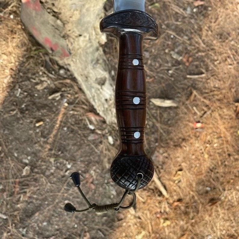 Custom Viking Sword in 5160 Spring Steel | Full Tang Handmade Blade with Leather Sheath - Image 3