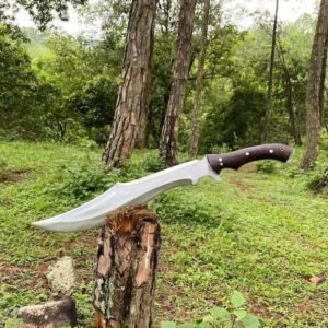 Hand-Forged Carbon Steel Machete | Rosewood Handle, Leather Sheath