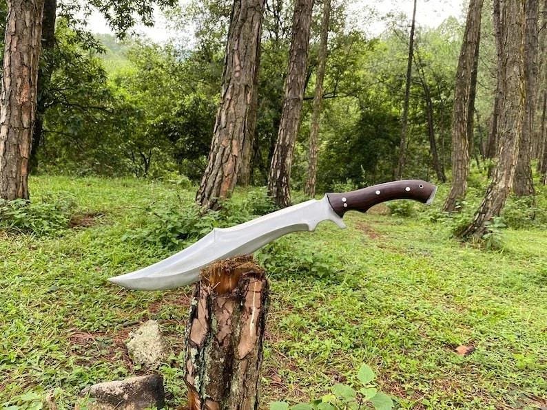 Hand-Forged Carbon Steel Machete | Rosewood Handle, Leather Sheath