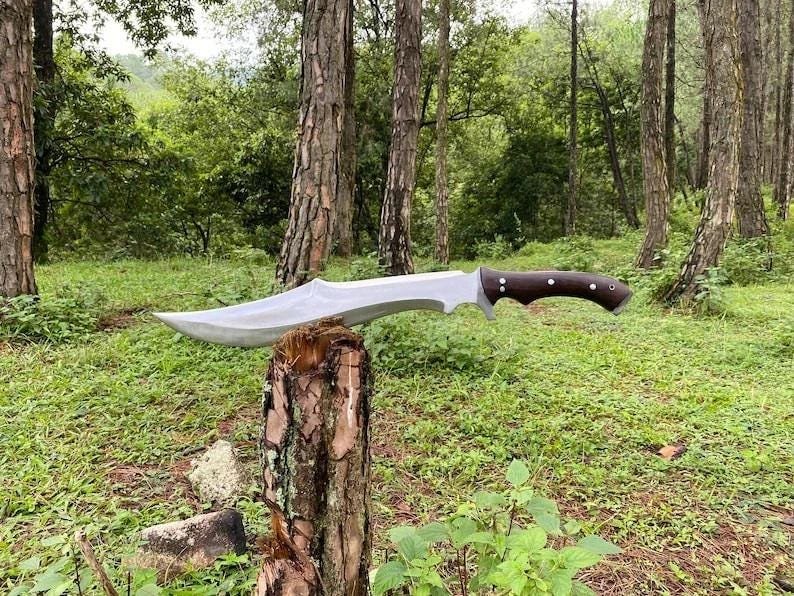 Hand-Forged Carbon Steel Machete | Rosewood Handle, Leather Sheath - Image 6