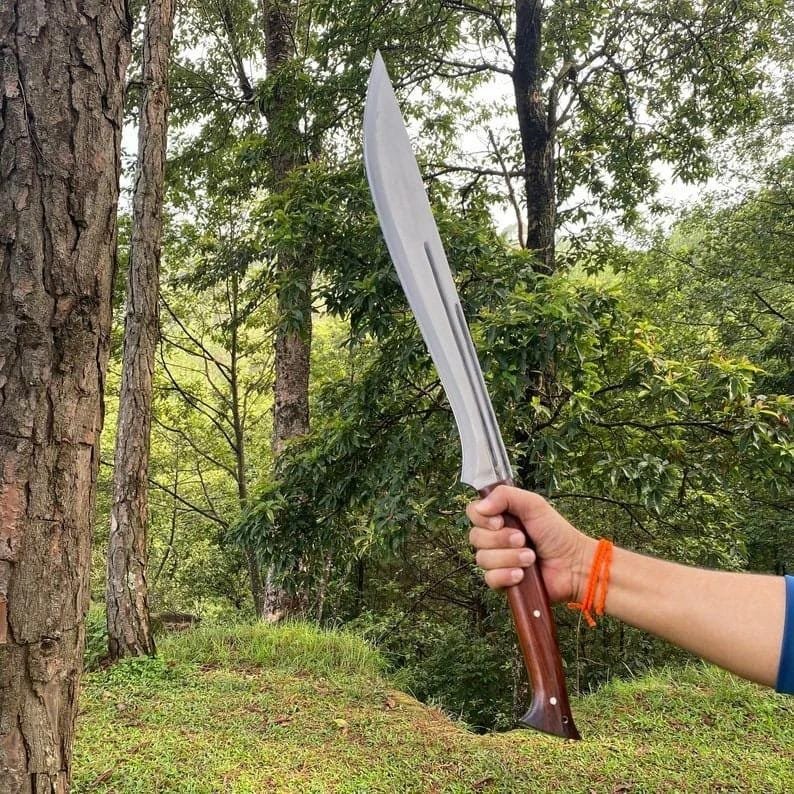 Hand-Forged Carbon Steel Sword: 26" Rosewood Handle, Collectible - Image 5