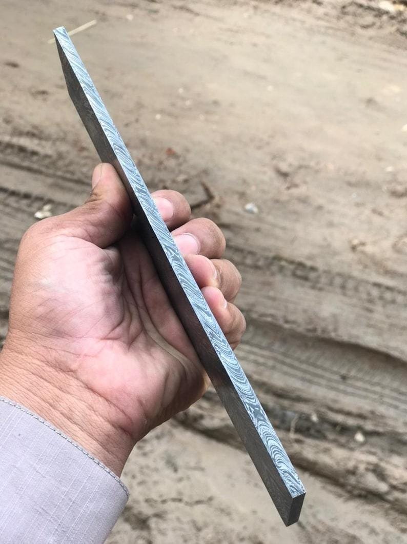 Hand-Forged Damascus Steel Billet Bar | Knife Making DIY Material | VG10 Sandwich Core - Image 6
