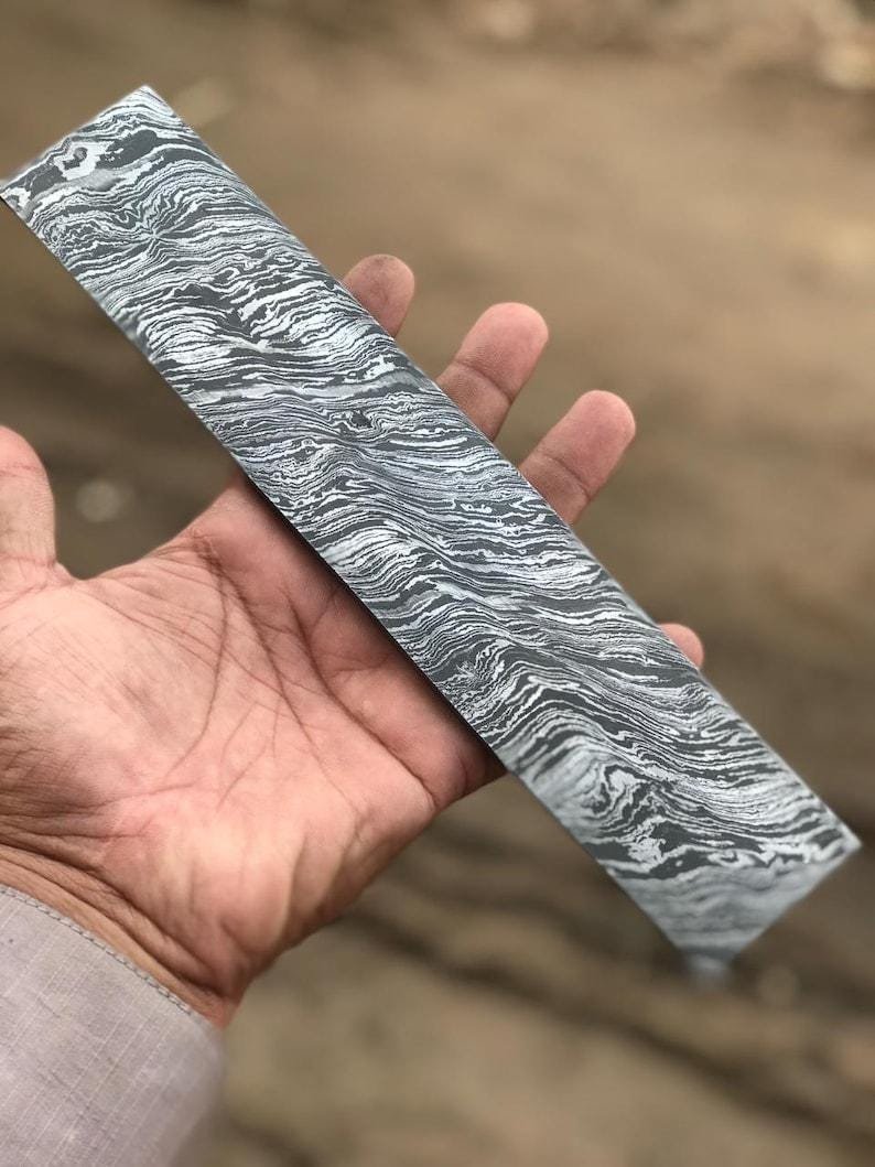 Hand-Forged Damascus Steel Billet Bar | Knife Making DIY Material | VG10 Sandwich Core - Image 2