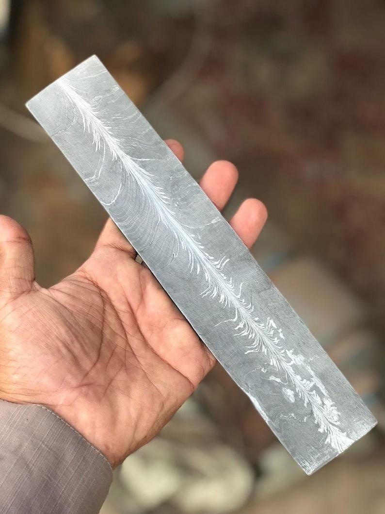 Hand-Forged Damascus Steel Billet Bar | Knife Making DIY Material | VG10 Sandwich Core - Image 5