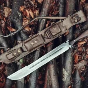 Hand Forged 5160 Steel Machete Full Tang Outdoor Knife with Sheath