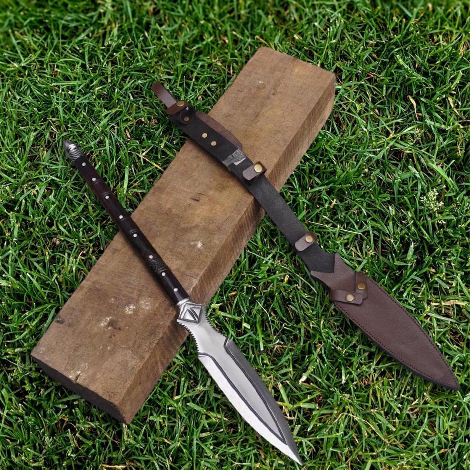 Handmade Viking Spear Replica – 35″ Carbon Steel with Rosewood Handle, Decorative Historical Collectible - Image 3