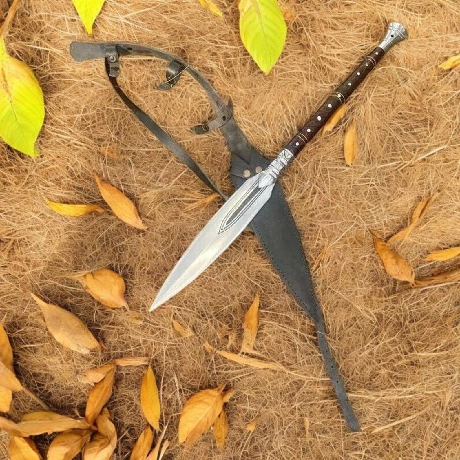 Hand-Crafted Viking Spear – 35″ High Carbon Steel Blade with Rosewood Handle - Image 2