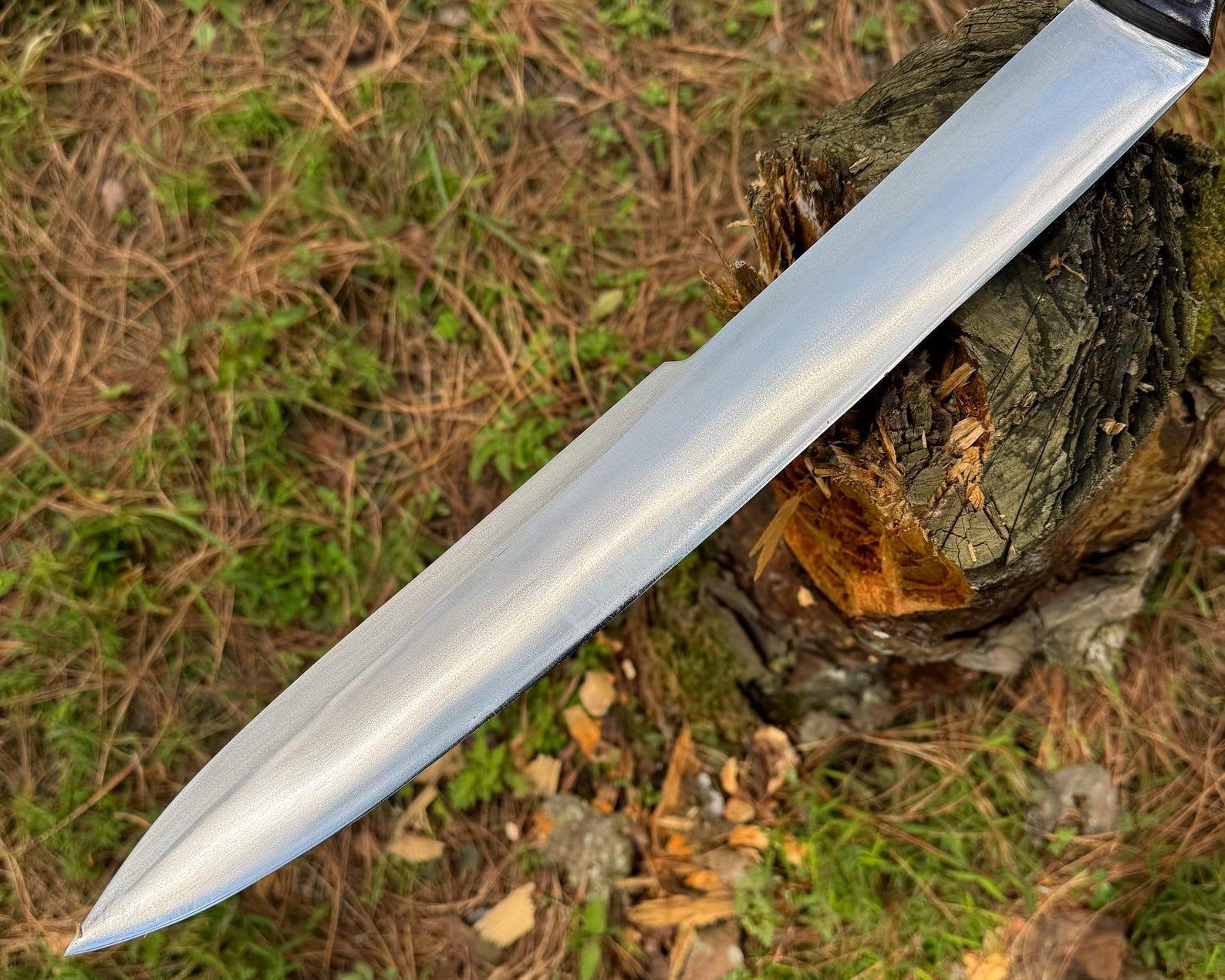 Hand-Forged Carbon Steel Machatte Knife: 18" Collectible & gifted - Image 4