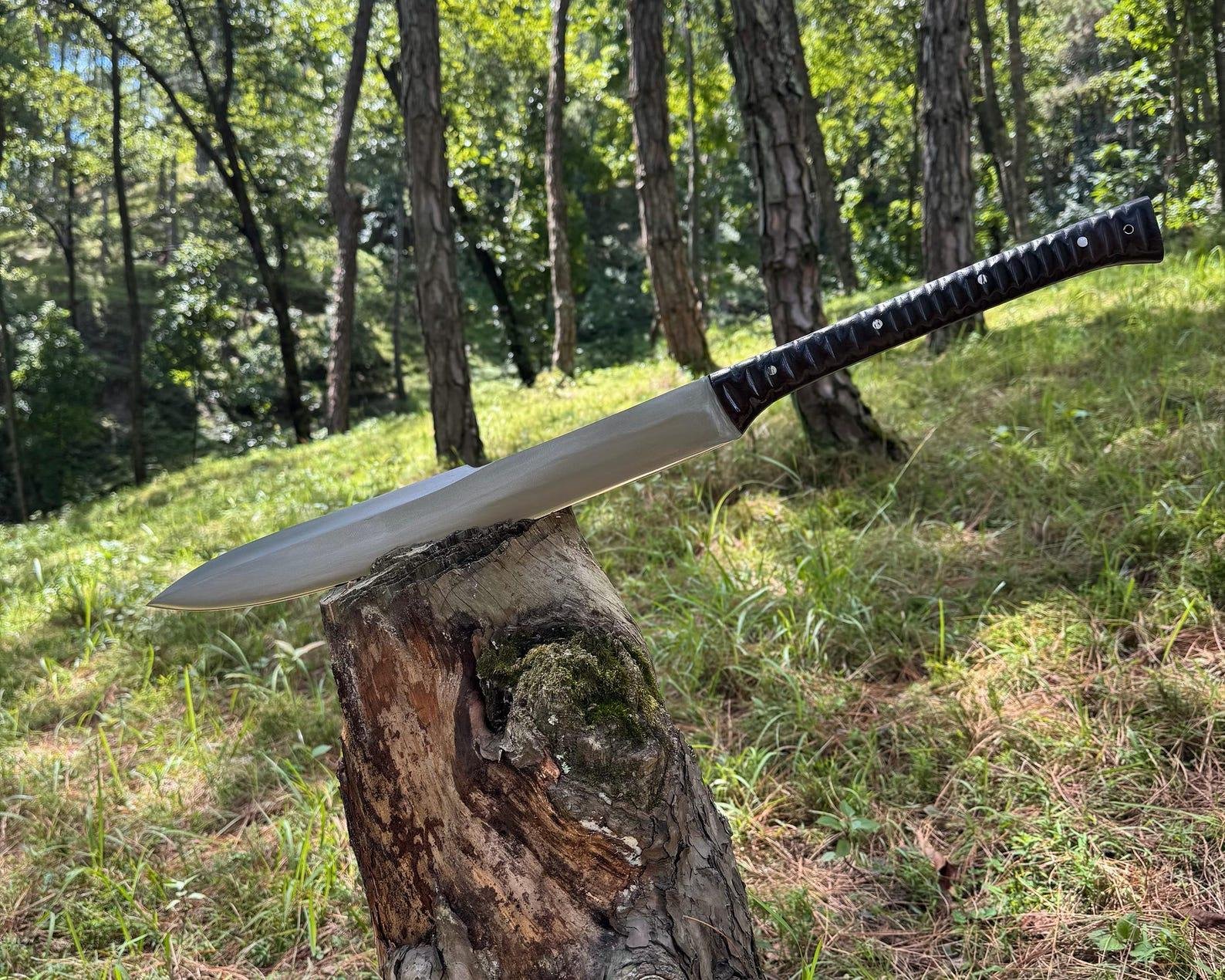 Hand-Forged Carbon Steel Machatte Knife: 18" Collectible & gifted - Image 8