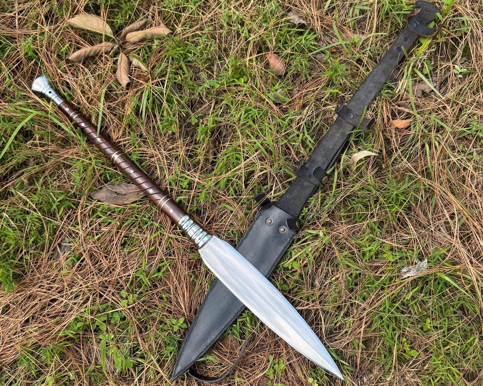 Custom made Viking Spear Sword | High Carbon Steel Blade w/Rosewood Handle