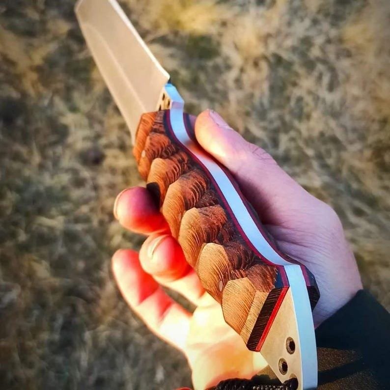 Hand-Forged 80CrV2 Camping Knife | Leather Sheath Outdoor Gift - Image 5
