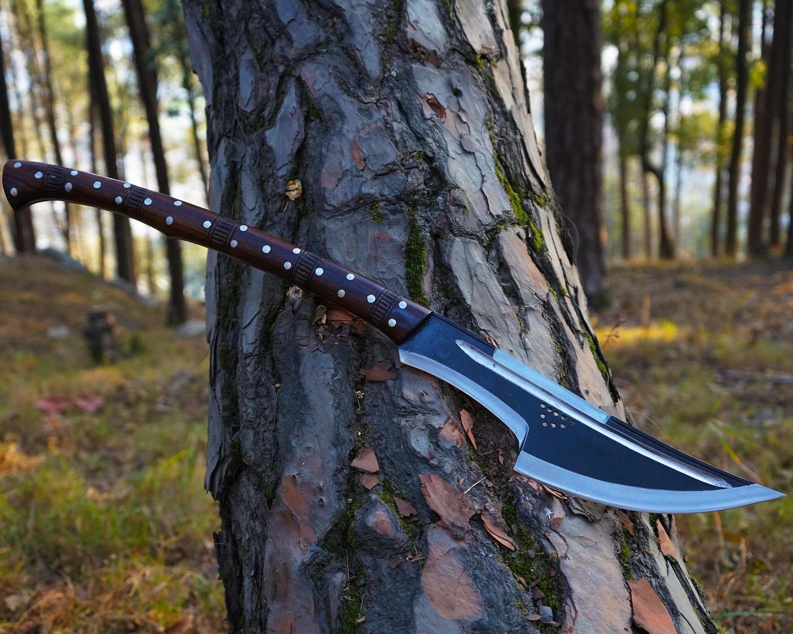 Hand Forged Hunting Axe: Himalayan Artisanship, Carbon Steel Blade