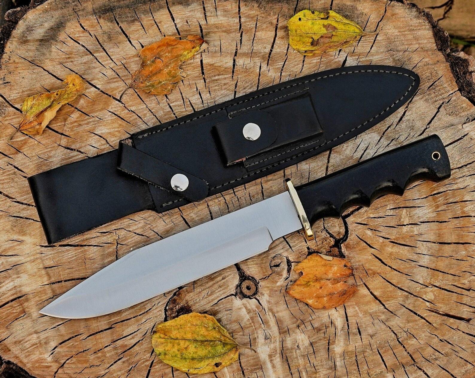 Hand Forged D2 Steel Bowie Knife Set: 14" Hunting Survival Knives with Leather Sheath - Image 2