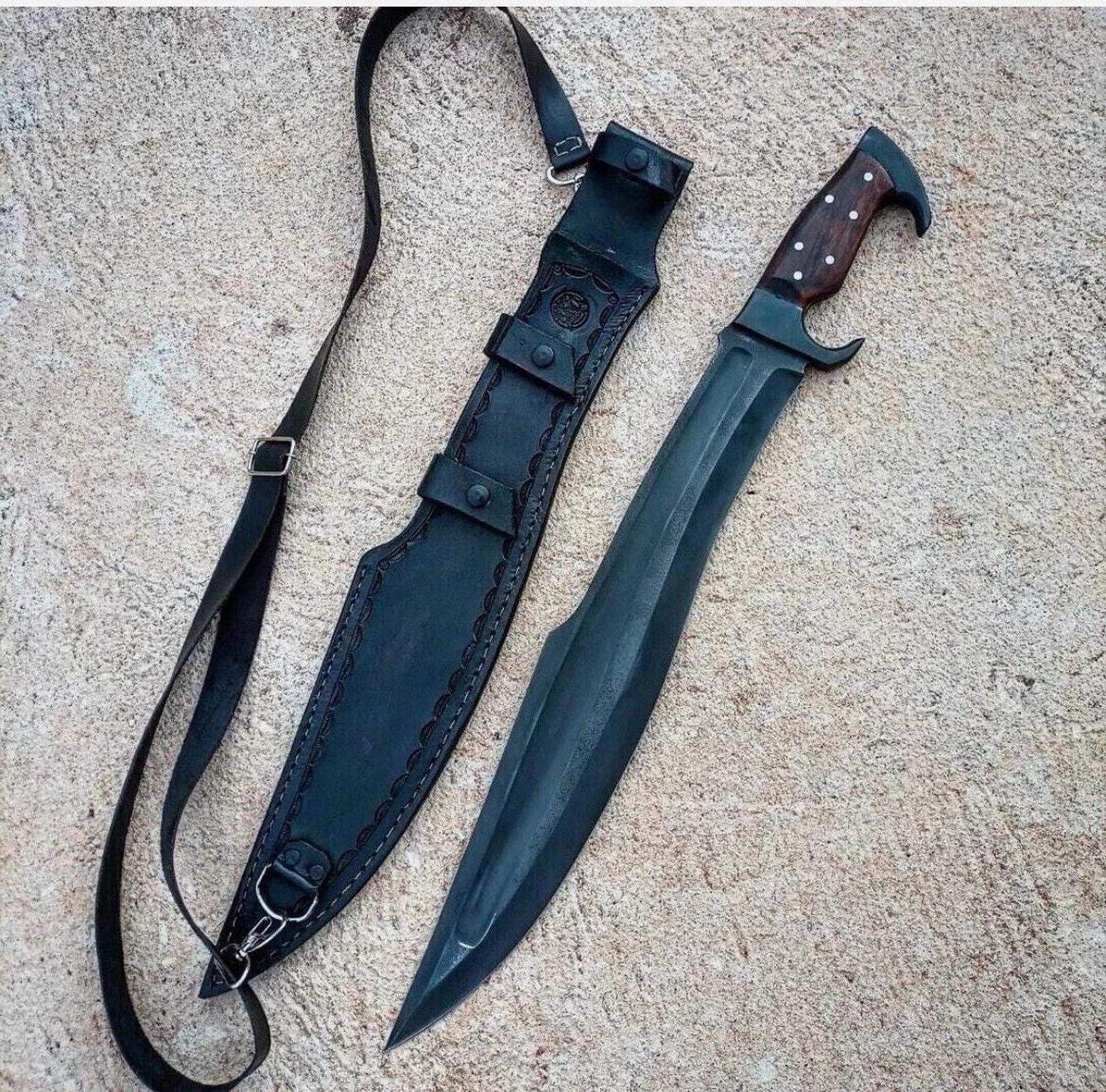 Hand-Crafted 22″ Carbon Steel hunting, Camping Machatte Tempered Blade Gift - Image 2