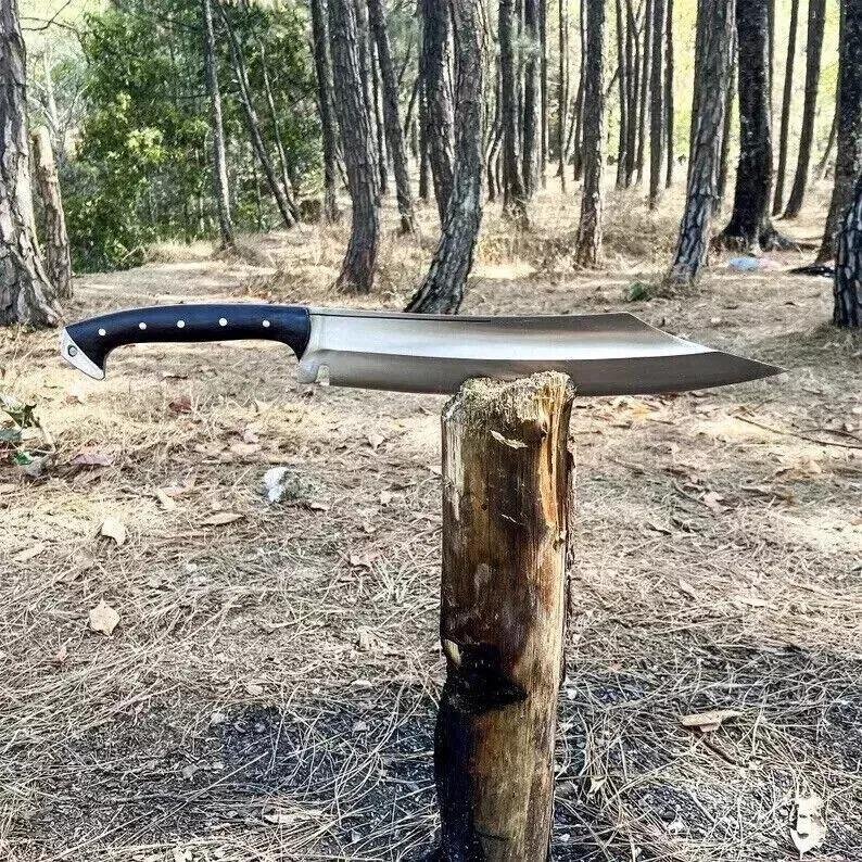 Handmade Carbon Steel Machete – 17" Outdoor Tool with Rosewood Handle - Image 2