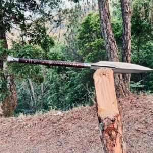 Custom Handmade Viking Spear Sword | Carbon Steel Norse Blade with Rosewood Handle