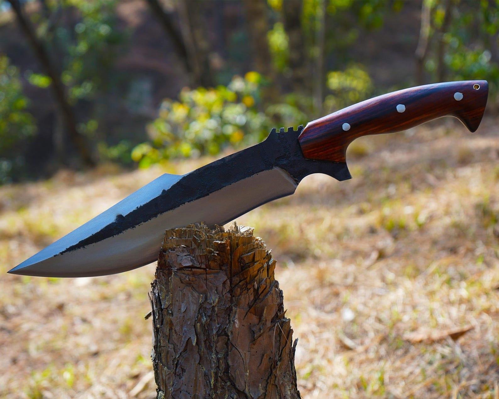 Handmade Carbon Steel hunting Knife: Collectible Medieval Decor - Image 7