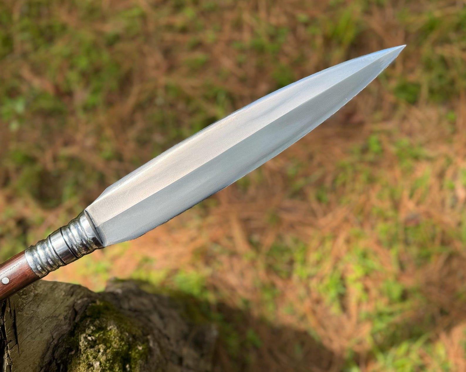 Custom made Viking Spear Sword | High Carbon Steel Blade w/Rosewood Handle - Image 6