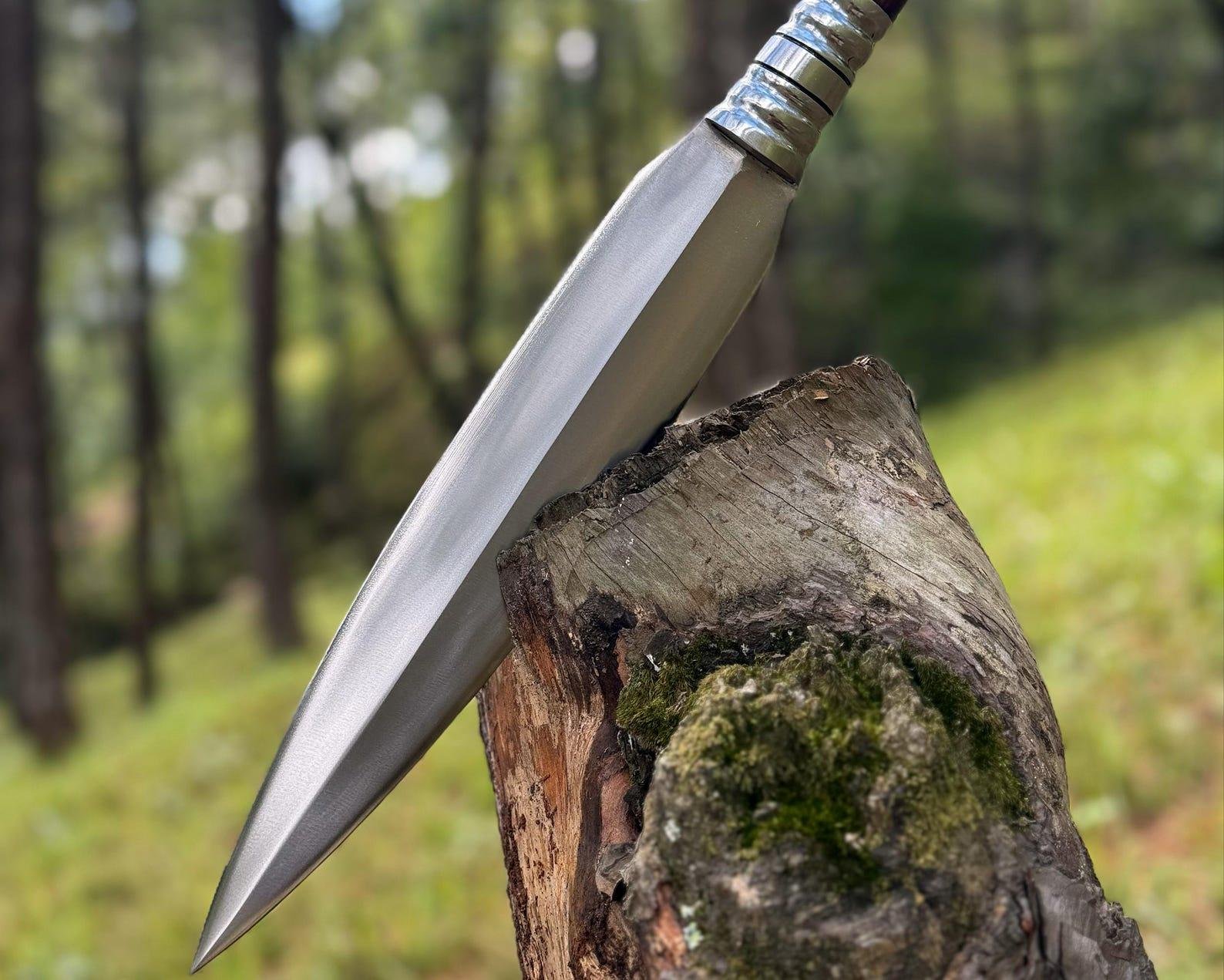 Custom made Viking Spear Sword | High Carbon Steel Blade w/Rosewood Handle - Image 8