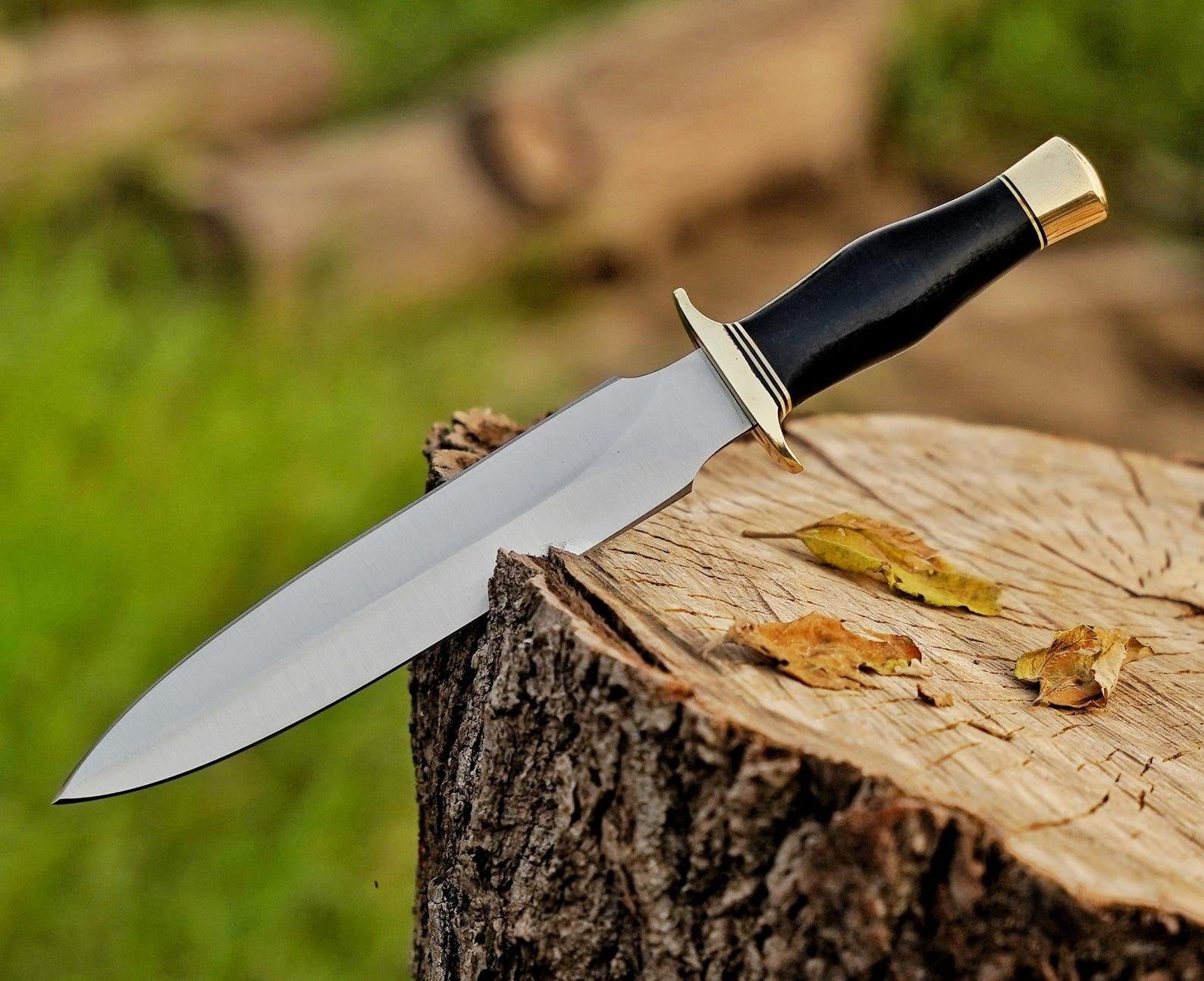 Hand Forged D2 Steel Bowie Knife Set: 14" Hunting Survival Knives with Leather Sheath - Image 5