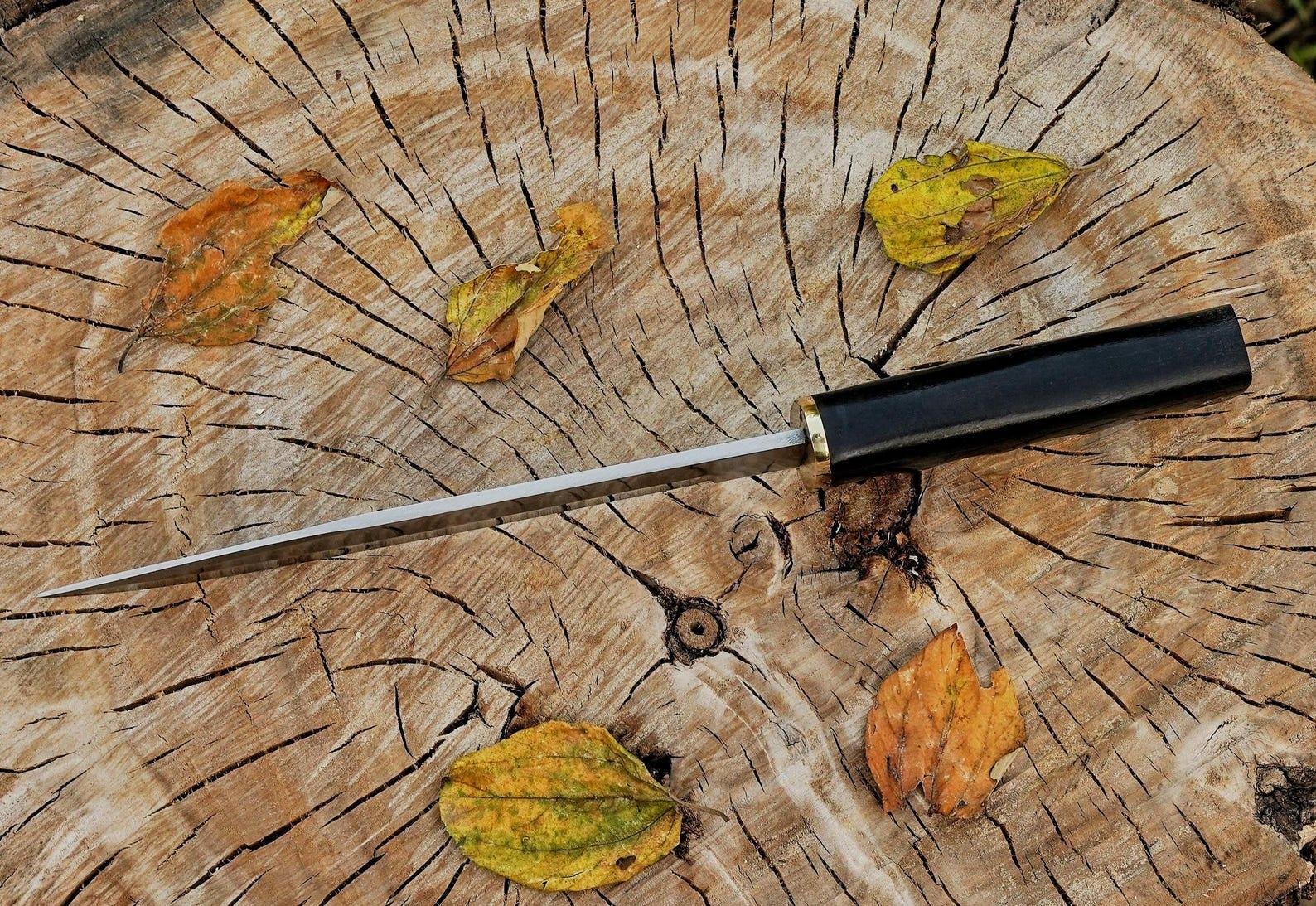 Hand Forged D2 Steel Bowie Knife Set: 14" Hunting Survival Knives with Leather Sheath - Image 6