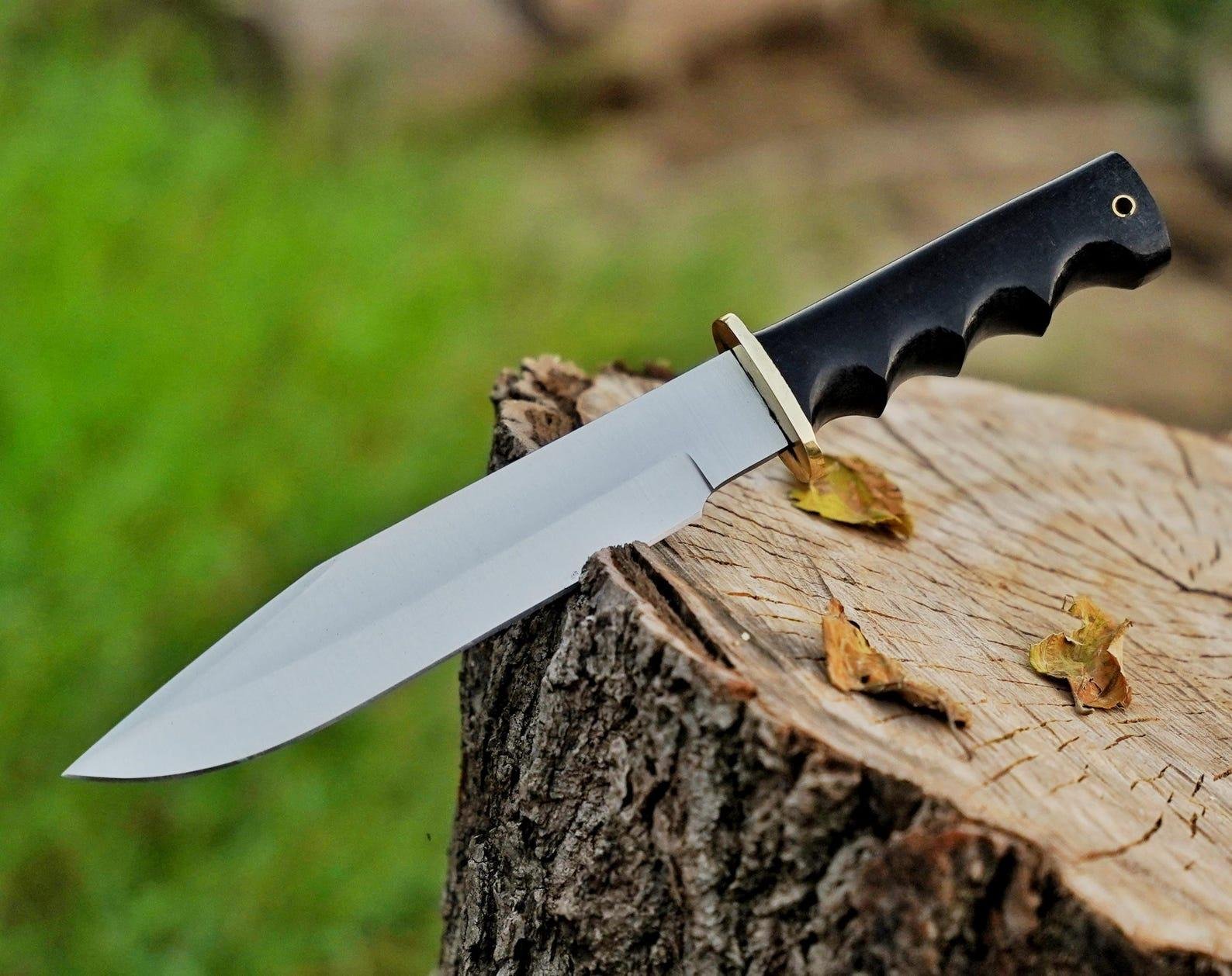 Hand Forged D2 Steel Bowie Knife Set: 14" Hunting Survival Knives with Leather Sheath - Image 4