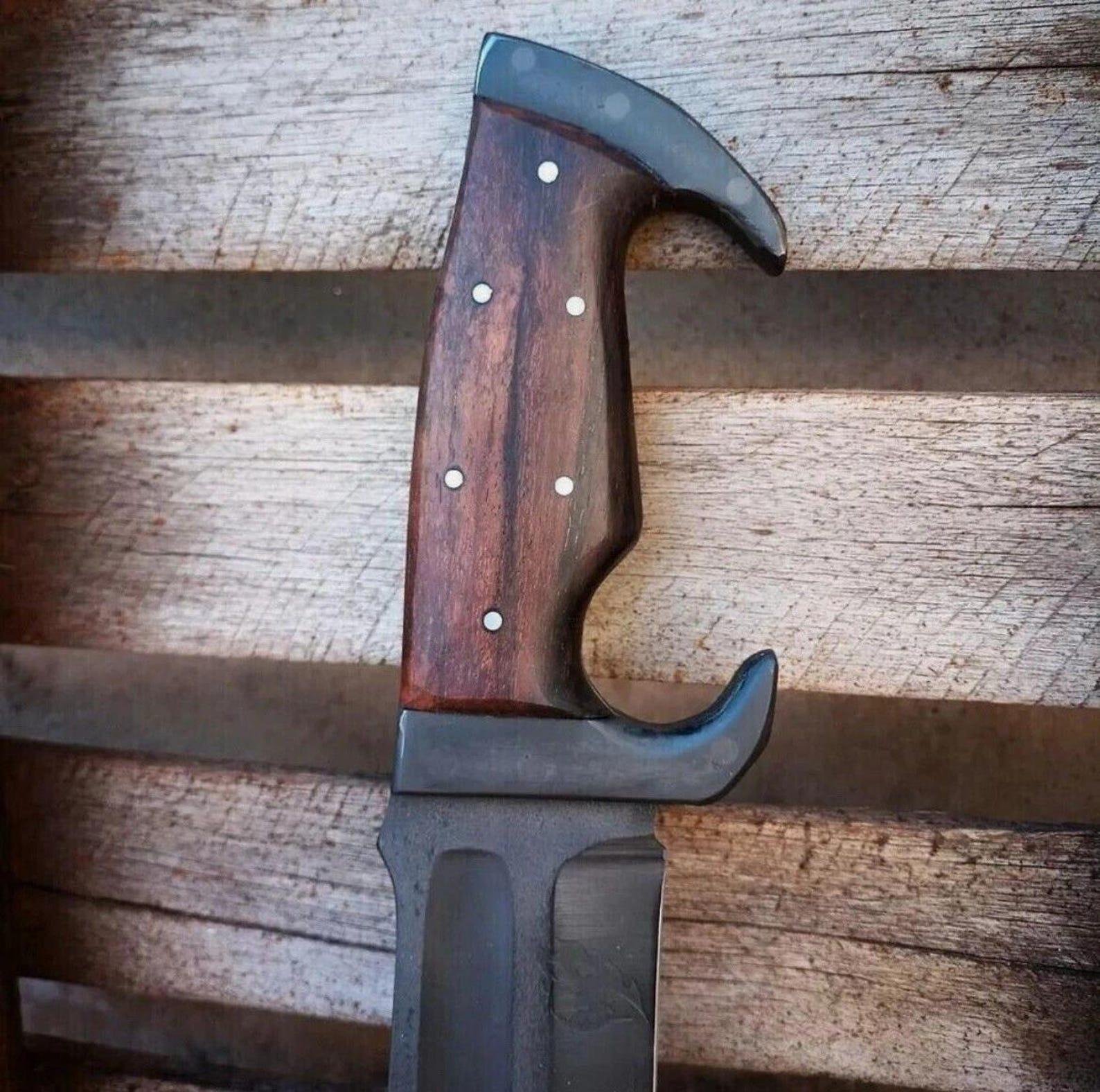 Hand-Crafted 22″ Carbon Steel hunting, Camping Machatte Tempered Blade Gift - Image 4