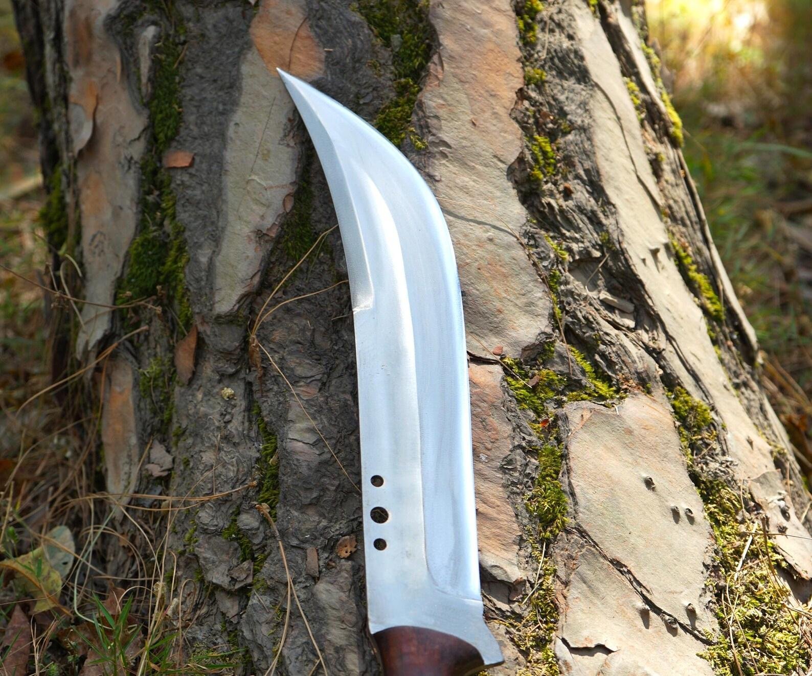 Forged 5160 Steel Bowie Knife: Rosewood Handle w/Sheath - Image 5