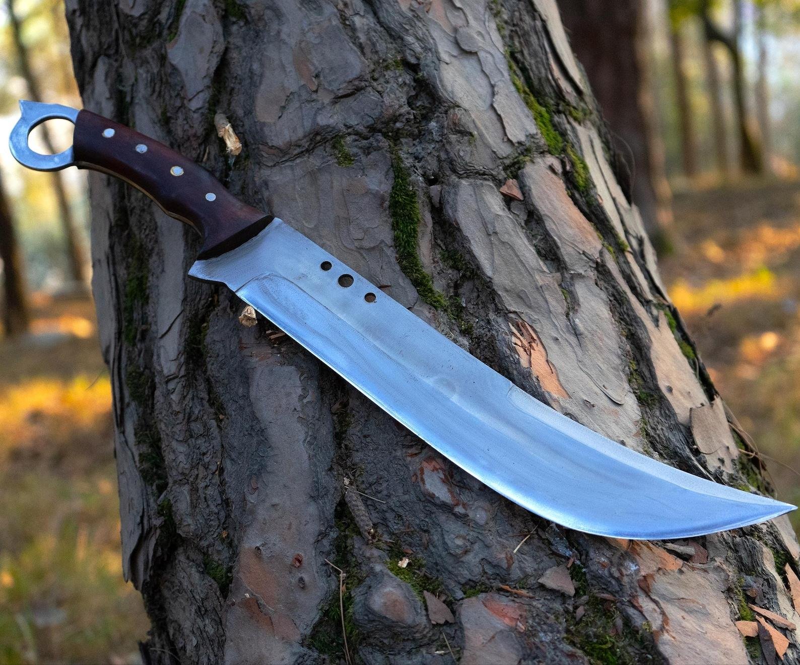 Forged 5160 Steel Bowie Knife: Rosewood Handle w/Sheath - Image 7