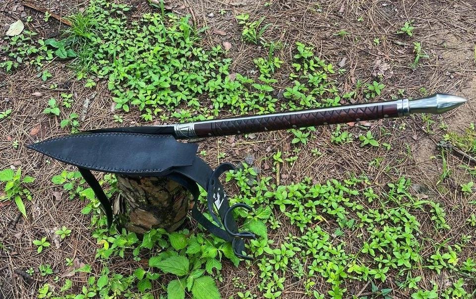 Custom Handmade Viking Spear Sword | Carbon Steel Hunting & Camping Blade - Image 4