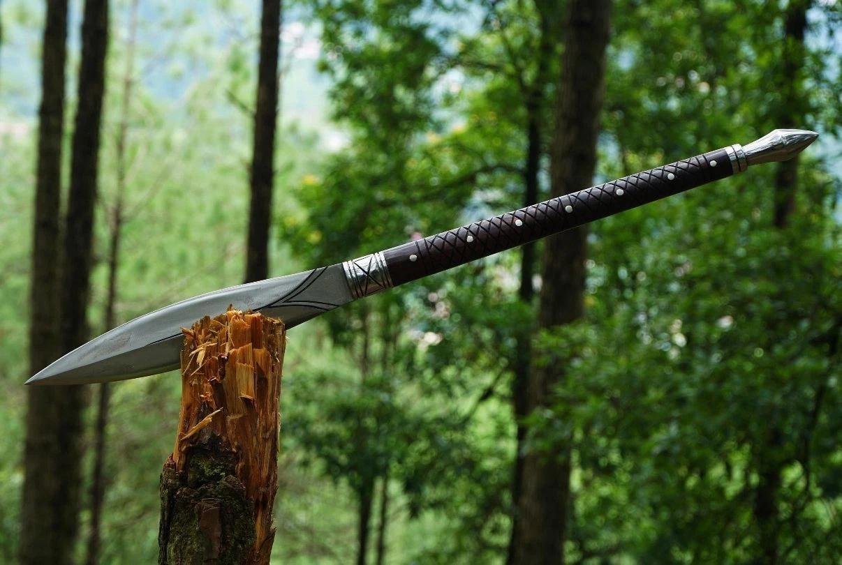 Custom Handmade Viking Spear Sword | Carbon Steel Hunting & Camping Blade - Image 2