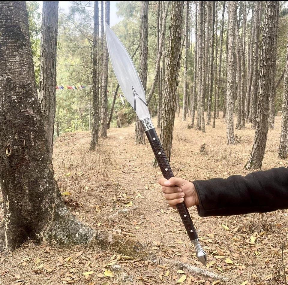 Custom Handmade Viking Spear Sword | Carbon Steel Hunting & Camping Blade - Image 9