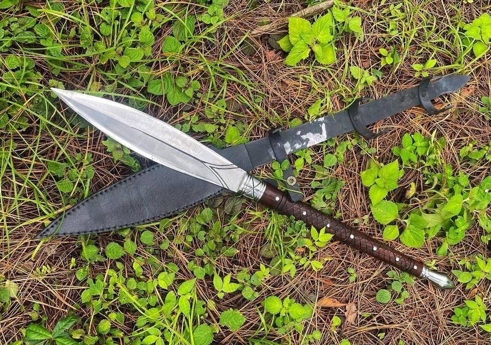 Custom Handmade Viking Spear Sword | Carbon Steel Hunting & Camping Blade - Image 3