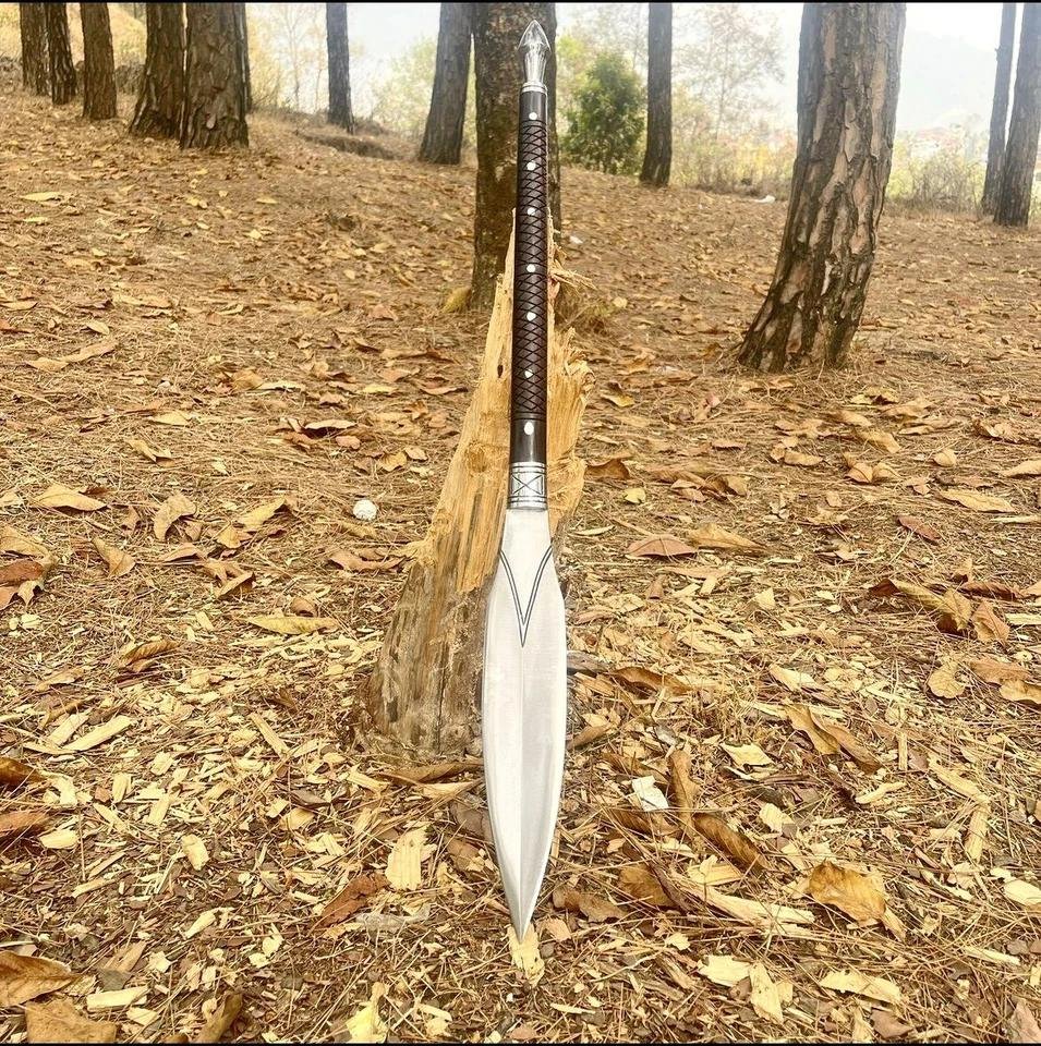 Custom Handmade Viking Spear Sword | Carbon Steel Hunting & Camping Blade - Image 8
