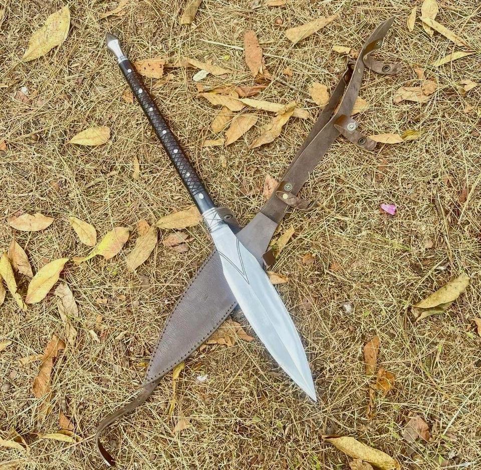 Custom Handmade Viking Spear Sword | Carbon Steel Hunting & Camping Blade