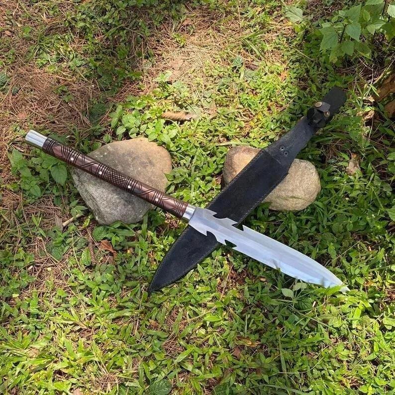 Custom Handmade Viking Spear Sword | Carbon Steel Hunting & Camping Blade - Image 4