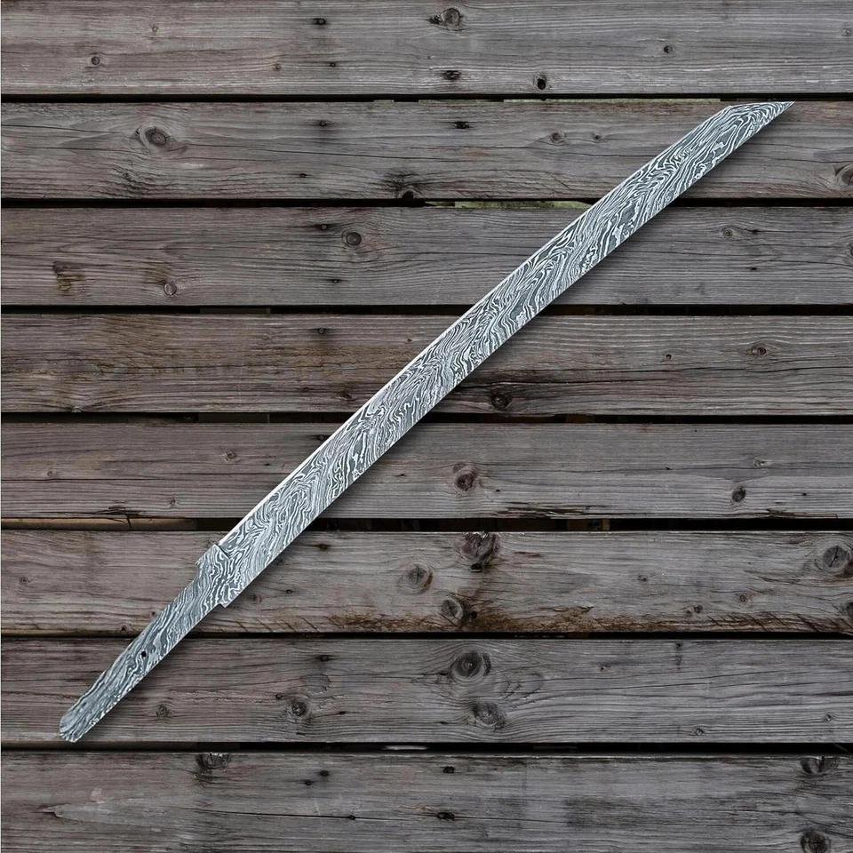 Damascus Steel Sword Blade Blank 26" β Snake Pattern, Hand-Forged for DIY Custom Sword Making - Image 2