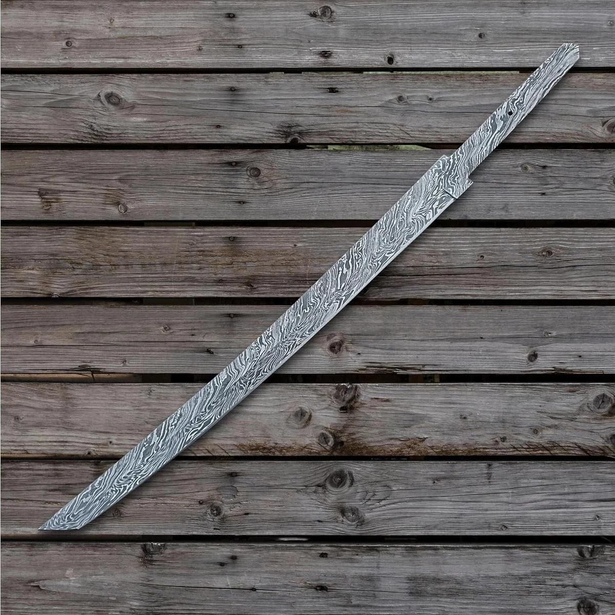Damascus Steel Sword Blade Blank 26" β Snake Pattern, Hand-Forged for DIY Custom Sword Making